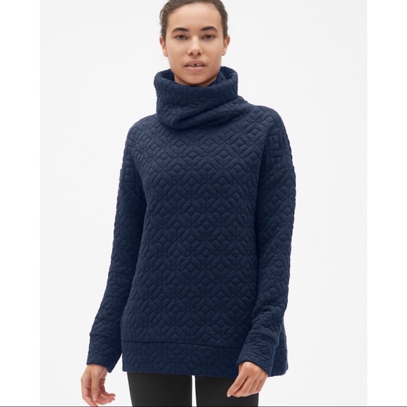 gap jacquard funnel neck pullover